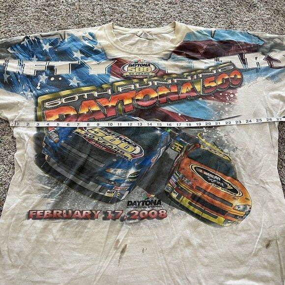 NASCAR Chase Racing T-Shirt Size 3XL All Over Print 50th Daytona 500 2005 - Picture 3 of 9